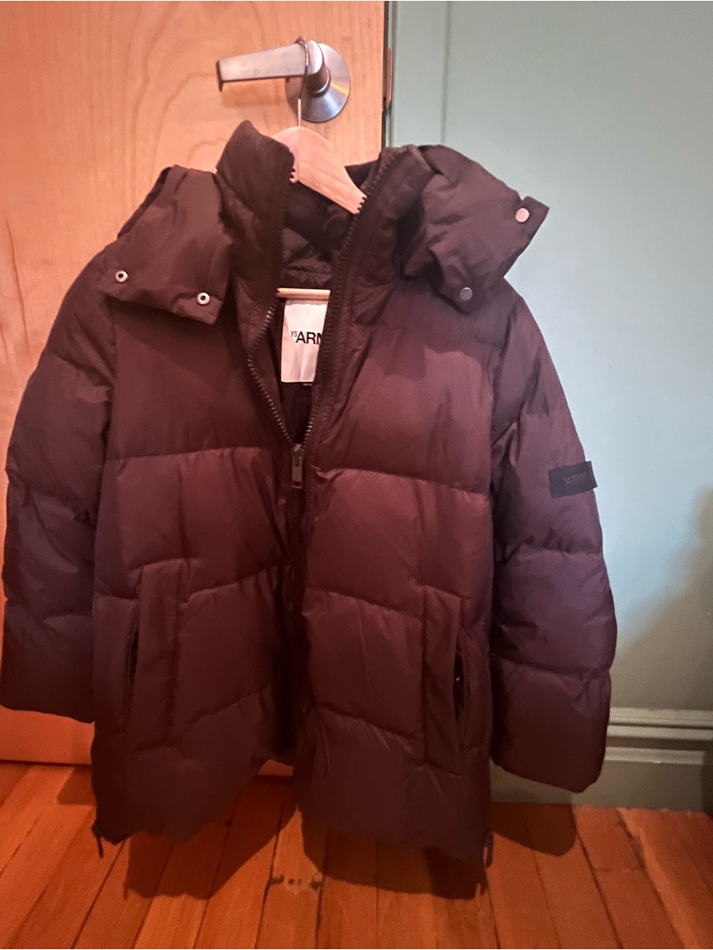 Yves Salomon Dark Burgundy Quilted Down Jacket